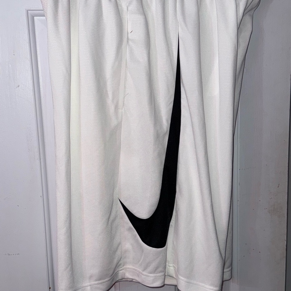 Nike White Shorts with Black Logo